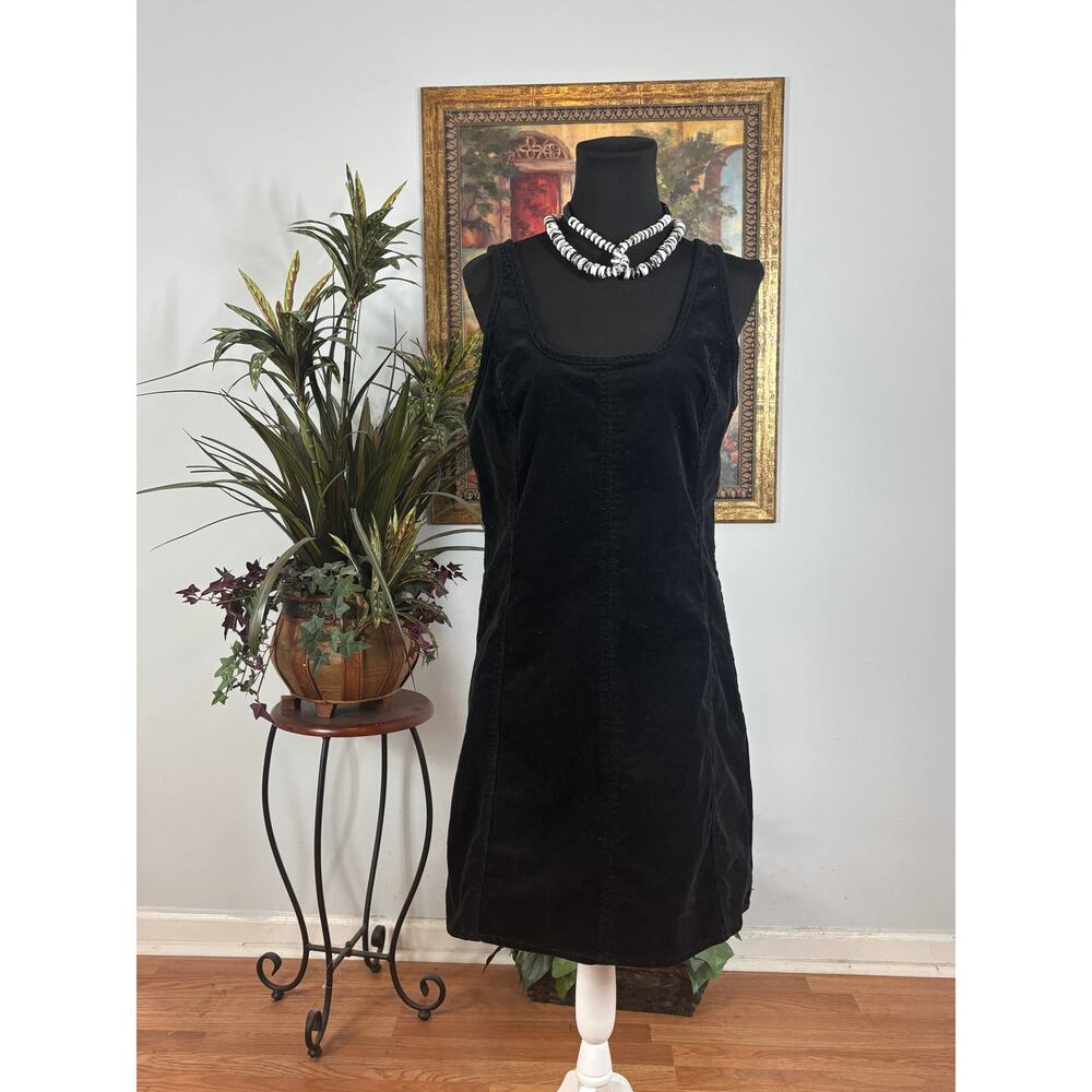 SO Bodycon Dress Women's Large Black Corduroy Sleeveless Casual Stretch